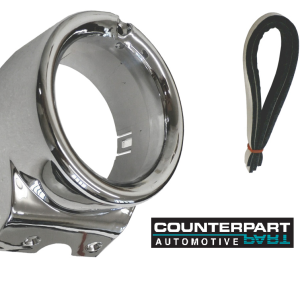 Base exterior cromada LH para esferas de A/C de camionetas Chevrolet 1967 a 1972